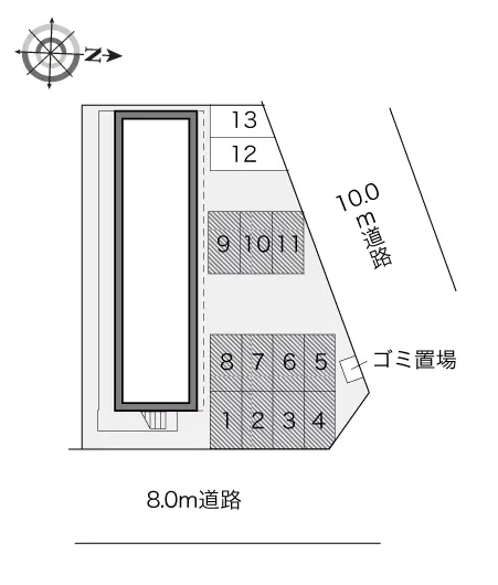 ★手数料０円★前橋市鳥羽町 月極駐車場